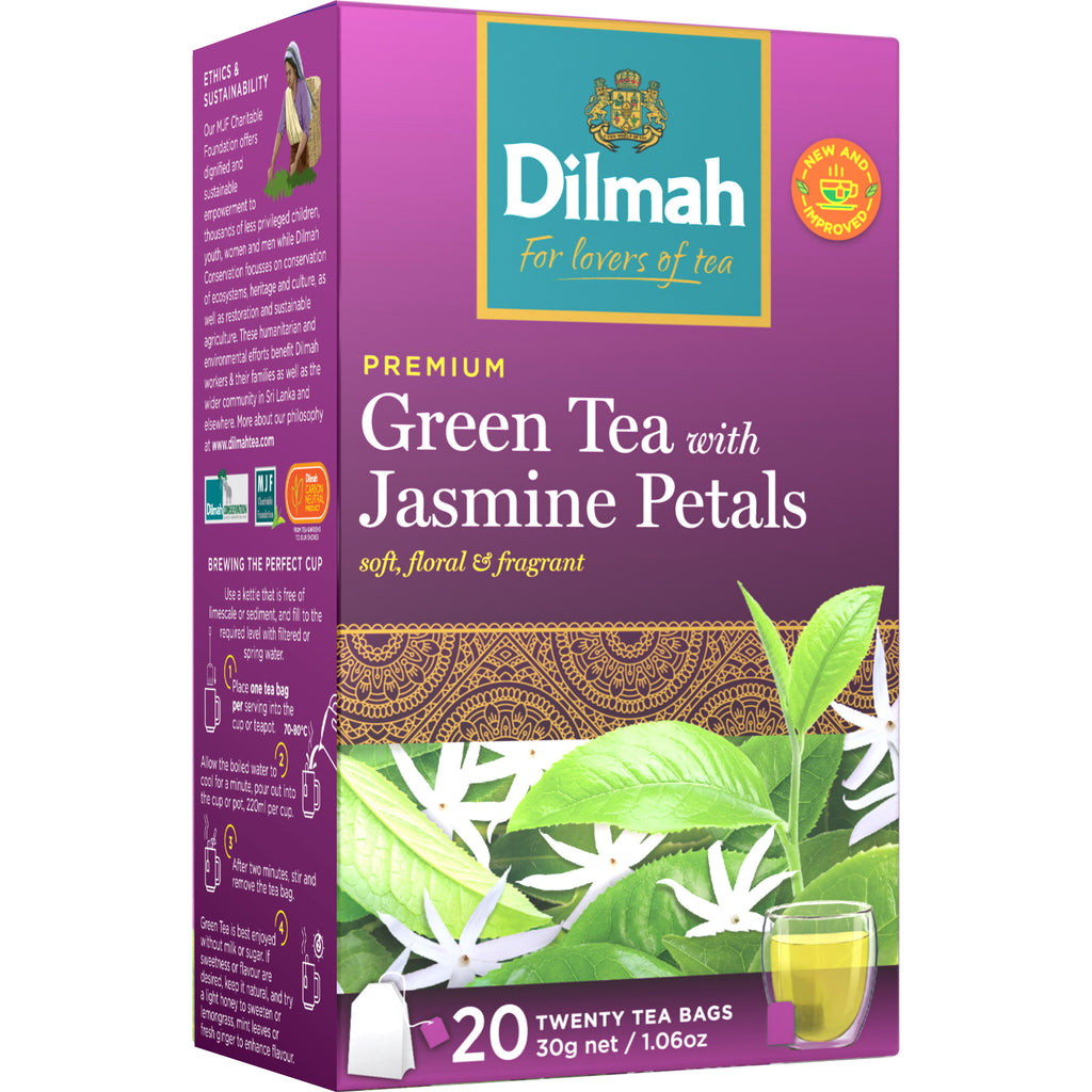 Green Tea with Jasmine Petals 20 Tea Bags Dilmah New Zealand