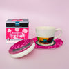 Exceptional Pink Cup & Saucer with Lid (220ml)