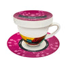 Exceptional Pink Cup & Saucer with Lid (220ml)